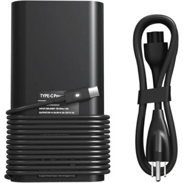 Imagem de Adaptador CA de 90 W Watt compatível com carregador de laptop Dell USB C - Latitude 5440 5540 7440 5430 5530 7430 7530 7330 5330, Precision 5770 3570 3540 3470, XPS 17 15 13 computador tipo C Cabo de