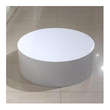 Imagem de Suporte de exibição de pedestal redondo branco - Plataforma de elevação de roupas de 60 x 30 cm para manequim e loja de noivas, base cilíndrica versátil para exibições de casamento e vitrine de varejo