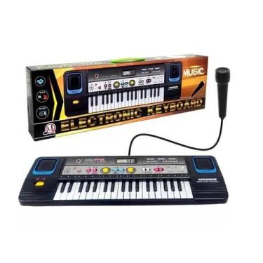 Imagem de Teclado Elétrico Musical Infantil com microfone e fonte - Toys