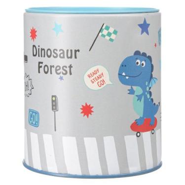 Imagem de Cofrinho Infantil Dinossauro Porta Moedas Metal Decorativo Lembrancinh