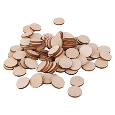 Imagem de menolana Decoração de enfeites de madeira com corte de estrelas em formato de MDF de madeira, 100 peças 20 mm