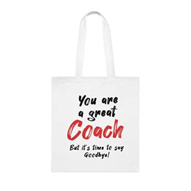 Imagem de Bolsa Coach, Bolsa de Despedida Treinador, Presente para Treinador, Bolsa de Ombro Coach, Sacolas Reutilizáveis para Treinador, Cesta de Aniversário de Natal, Branco