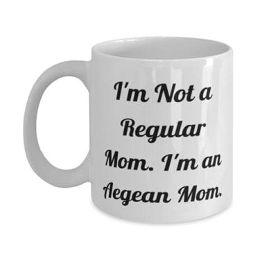 Imagem de Motivational Egean Cat, I'm Not a Regular Mom I'm an Aegean Mom, Birthday 325 g Caneca para gato Egeu