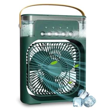 Imagem de softdigit Ventilador Portátil de Mesa Mini Ar Condicionado Umidificador Climatizador Led Água e Gelo 3 Velocidades Led (VERDE)