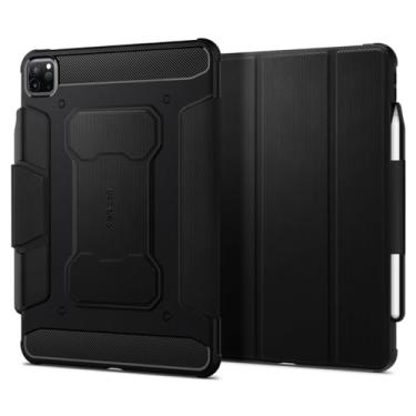 Imagem de Spigen Rugged Armor Pro Projetado para iPad Pro 12,9 polegadas Case M2 M2 6ª geração (2022) / 5ª Geração (2021) com Porta-lápis - Preto