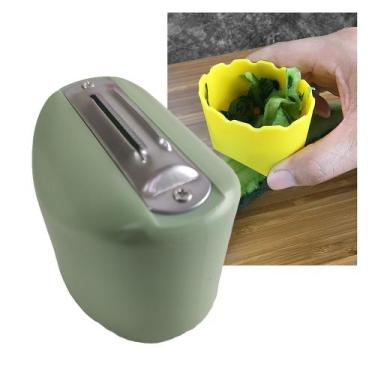 Imagem de Descascador Fatiador Legumes Fruta Vegetal Cozinha Aço Inoxidavel Verd