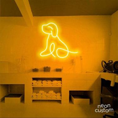 Imagem de luminaria letreiro Neon Led Dog Sentado 100x100 luminoso decoração p/ 