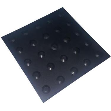 Imagem de Piso tátil Alerta PVC Preto 25x25cm conforme Nbr9050 - Marwell industr