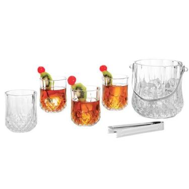 Imagem de Jogo De Copo Whisky Cristal Com Balde De Gelo Kit Home Bar - Hauskraft