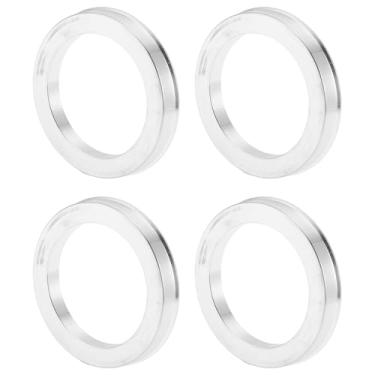Imagem de INFINAUTO Anéis centralizados no cubo da roda do carro OD 72,1 mm para ID 54,1 mm Eixo central de rodas com absorção de choque Hubrings liga de alumínio tom prateado durável