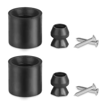 Imagem de CNSPEED Kit de suporte de porta de reboque de 2 peças Suporte de porta de borracha de perfil baixo para cavalos RVs, preto