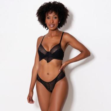 Imagem de Conjunto Sem Bojo Rendado Tendência Romântico Sexy Arco - Class Linger