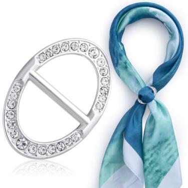 Imagem de Joez Wonderful Clipe de anel de cachecol, fivela de lenço de seda de corrente grossa, clipes de xale, fecho de cachecol, alfinete de cachecóis, Normal, Metal, Sem Pedra Preciosa