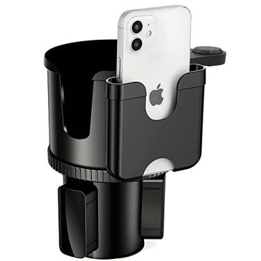 Imagem de HoneTeek Expansor de copo de carro, suporte de copo de carro ajustável com suporte de telefone, suportes de copo automotivos para carro com base expansível, suporte de copo extra para Yeti, garrafa