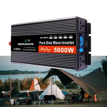 Imagem de Inversor de onda senoidal pura de 5000W 12V DC a 120V CA Converter para casa, trailer, caminhão, inversor de energia solar fora da grade 72V a 110V inversor de energia,12v to 110v