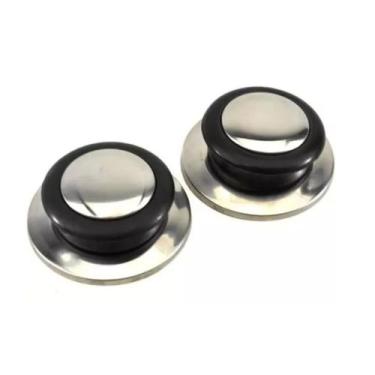 Imagem de Par Pomel Pegador De Tampa Panela Aço Inox Baquelite Puxador - Clink