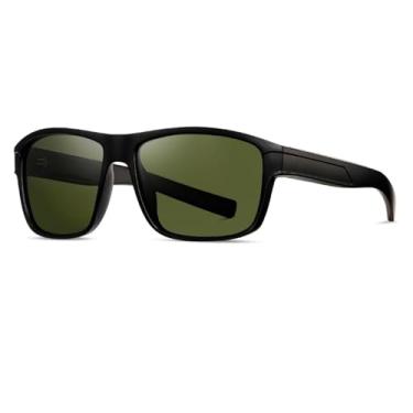 Imagem de VFDHN Óculos de sol polarizados femininos UV400 masculinos com armação de PC para motocross e áreas externas (preto fosco e verde)