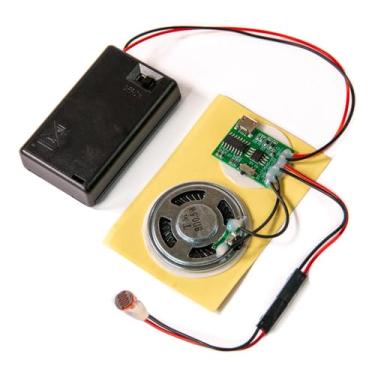 Imagem de Talking Products, Módulo de chip de som MP3, 4 MB de memória, com caixa de bateria AAA. Crie seu próprio modelo musical personalizado ou presente (sensor de luz)