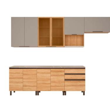 Imagem de Cozinha Cristal 10 Portas 3 Gavetas Mdp 15 Mm Bartira Lâmina Mel Nude