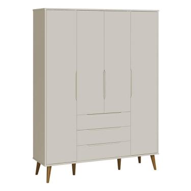 Imagem de Guarda Roupa Infantil Retrô Elfe Areia Acetinado Amadeirado - Reller