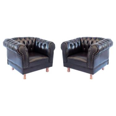 Imagem de Duas Poltronas Chesterfield Capitonê Duque Corano Café / Decoração, Re
