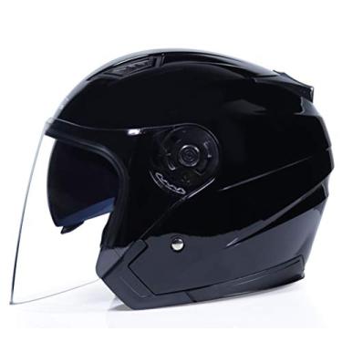 Imagem de Capacete Motocicleta Meia Face Capacete Abs Moto Segurança Elétrica Lente Dupla Moto Helme Para Mulheres Homens Capacete De Bicicleta Facial Aberta, White, XXL/63-64cm
