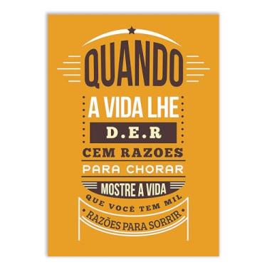 Imagem de Placa Decorativa Frases Mil Razoes Para Sorrir Decoração Poster Quarto Sala