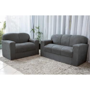 Imagem de Conjunto Sofá 2 e 3 Lugares Milly em Tecido Suede