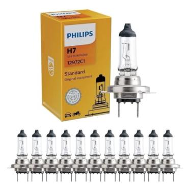 Imagem de Pack 10 Lampadas H7 Halogena 12V 55W 2800K Luz Branca Quente