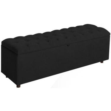 Imagem de Baú Recamier Rominha Veludo Preto 140 cm - TNA Decor