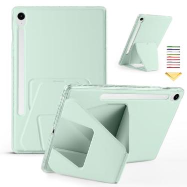 Imagem de UUcovers Capa para Samsung Galaxy Tab S10 FE 5G/S9 FE 5G 27.7 cm/Tab S9 27.9 cm, capa de couro PU com suporte horizontal vertical à prova de choque de silicone macio, capa de visualização em vários