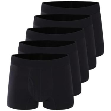 Imagem de AIRCUTE Cueca boxer masculina para incontinência urinária, lavável, à prova de vazamento, absorção de absorção de 60 ml, pacote com 5 (M, preto 5)