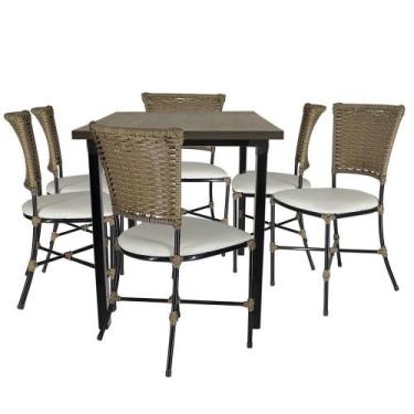 Imagem de 6 Cadeiras Gramado Pequi Mesa De Jantar Jogo De Jardim - PANERO MÓVEIS