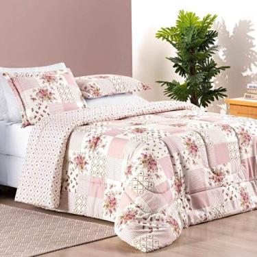 Imagem de Kit Edredom Dupla Face Queen Bouti 03 Peças - Rosa Matura - BIA ENXOVA