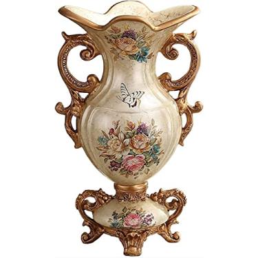 Imagem de LIFOND Vaso de flores, vaso de flores, vaso de cerâmica vintage criativo, artesanato artístico para decoração de casa, vaso de flores para sala de estar, varanda, suporte de TV, escritório, hotel