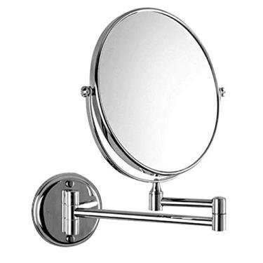 Imagem de Espelho de maquilhagem, espelho de beleza de parede de dois lados, ampliação 3X, espelho de casa de banho extensível, prata