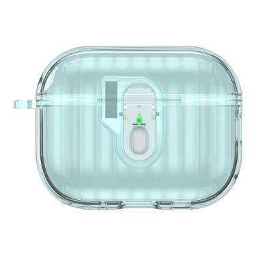 Imagem de GANGANPRO Capa de fone de ouvido compatível com Airpods Pro 3, capa protetora completa à prova de choque em forma de concha com capa de acessórios para chaveiro - azul