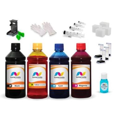 Imagem de Kit 2 Litros De Tinta Compatível Para HP D5360 74 e 75 - Toner Vale