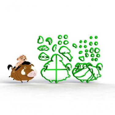 Imagem de Cortador Rei Leão - Timão E Tumba Promoção! Tamanho 10 Cm