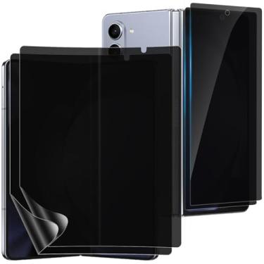 Imagem de DYNASCO 2 conjuntos de protetores de tela de privacidade para Samsung Galaxy Z Fold 5, película de TPU flexível anti-espionagem interna + película de vidro temperado frontal para Samsung Galaxy Z Fold