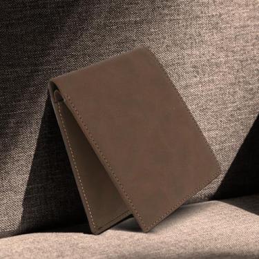 Imagem de Carteira masculina fina com bolso frontal minimalista com vários compartimentos, organizador compacto de viagem para negócios, Marrom, Casual