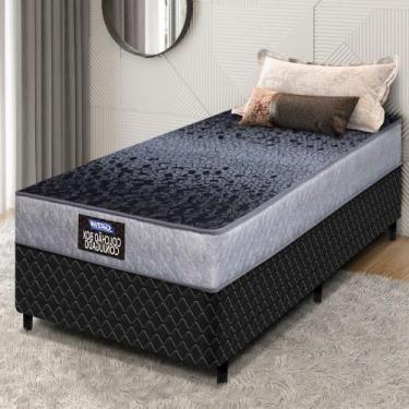 Imagem de Cama Box Conjugado Solteiro King 98cm Supreme Gazin, Natural Cinza