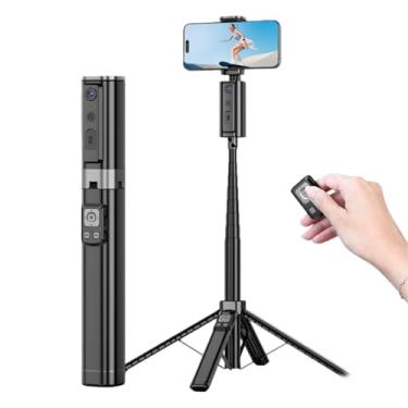 Imagem de Tangxi Tripé de Viagem Selfie Stick Com Controle Remoto Bluetooth, tripé de Telefone de 59 Polegadas e quadripé Selfie Stick Com Rotação de 360 ​​° e Controle de Gestos para Gravação