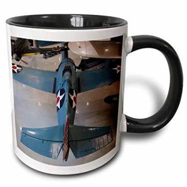 Imagem de 3dRose Florida, Museu da Aviação Naval, Wii F4F Avião de Guerra - Us10 Wbi0506-Walter Biblike Caneca de dois tons, 325 ml, preto/branco
