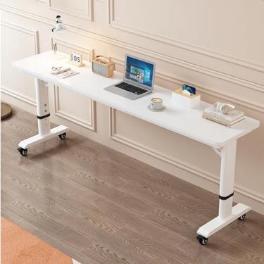 Imagem de HGTRH Secretária elétrica elevável, 140 x 60, mesa regulável em altura elétrica, mesa de secretária computador com estação de carregamento independenteMáquina e controlo inteligente