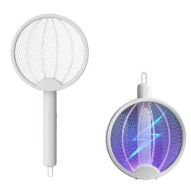 Imagem de Raquete Elétrica Portátil USB Mata Mosquito Dobravel para Casa Viagem Camping com Luz e Armadilha 2 em 1