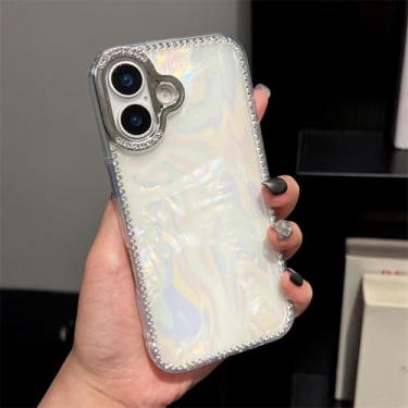 Imagem de HTVJFX Capa de luxo com padrão de laser e moldura brilhante para iPhone 13 Pro, à prova de choque, capa Aurora (para iPhone 13 Pro/A01)