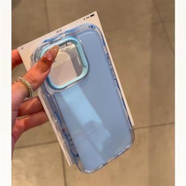 Imagem de HTVJFX Capa protetora macia e à prova de choque para iPhone 16 (para iPhone 16/azul)