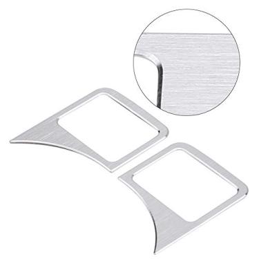 Imagem de Cryfokt Capa do Botão do Farol Guarnição Liga de Alumínio Protetora para Mercedes a B C e Glk Gl Ml W176 W246 W204 Decorar Acessórios Interiores Carro Prata (Configuração alta)