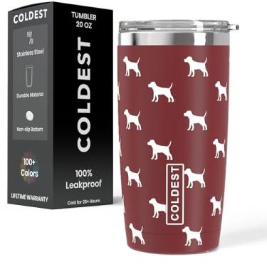 Imagem de Copos de café Coldest - Copo 100% à prova de derramamento - Aço inoxidável com isolamento duplo - Copos à prova de vazamento para mulheres e homens - Porta-copos amigável e fácil de limpar (filhote de